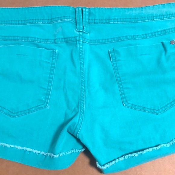 MUDD Teal Green Blue Womens Shorts Juniors Size 15 - Picture 6 of 7